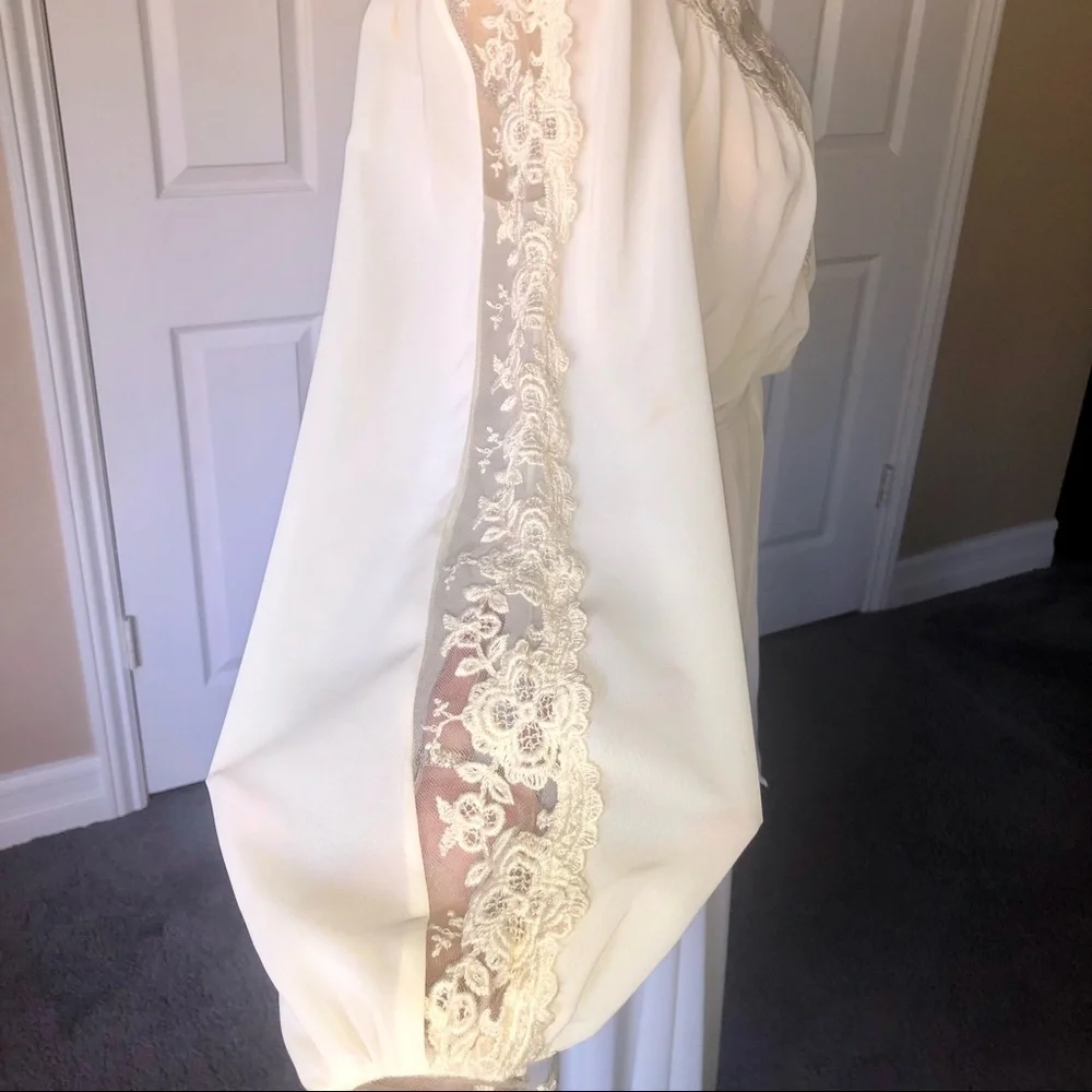 STRAUSS by BONNIE DRESS VINTAGE SIZE 6 CREAM LACE